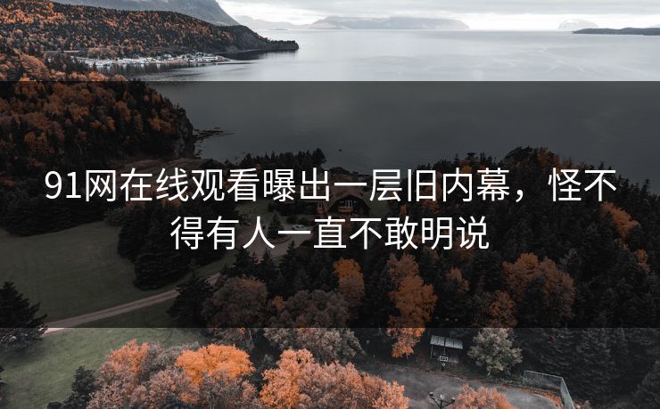 91网在线观看曝出一层旧内幕，怪不得有人一直不敢明说