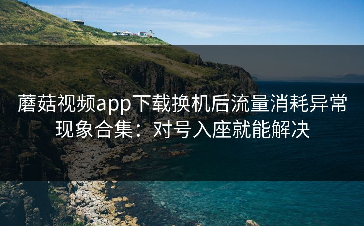蘑菇视频app下载换机后流量消耗异常现象合集：对号入座就能解决
